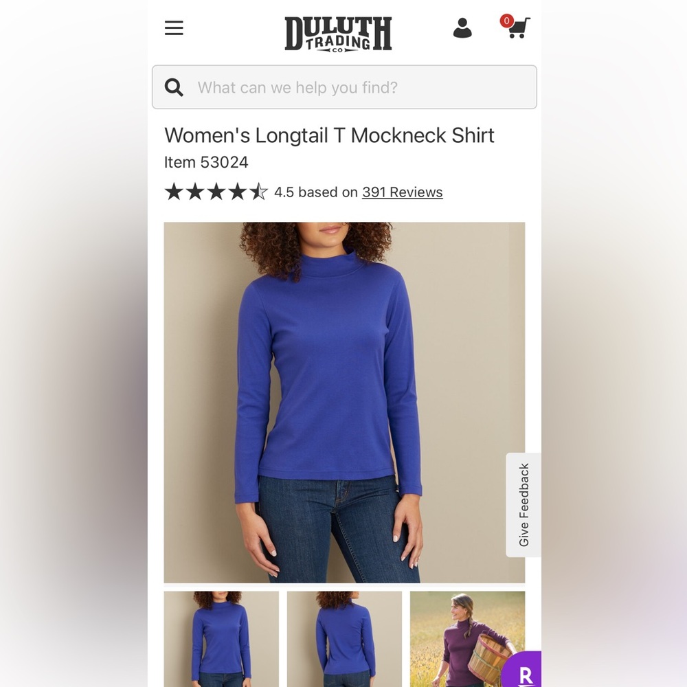 Two Duluth Trading Co 2XL Longtail T Mockneck Long Sleeve Shirts